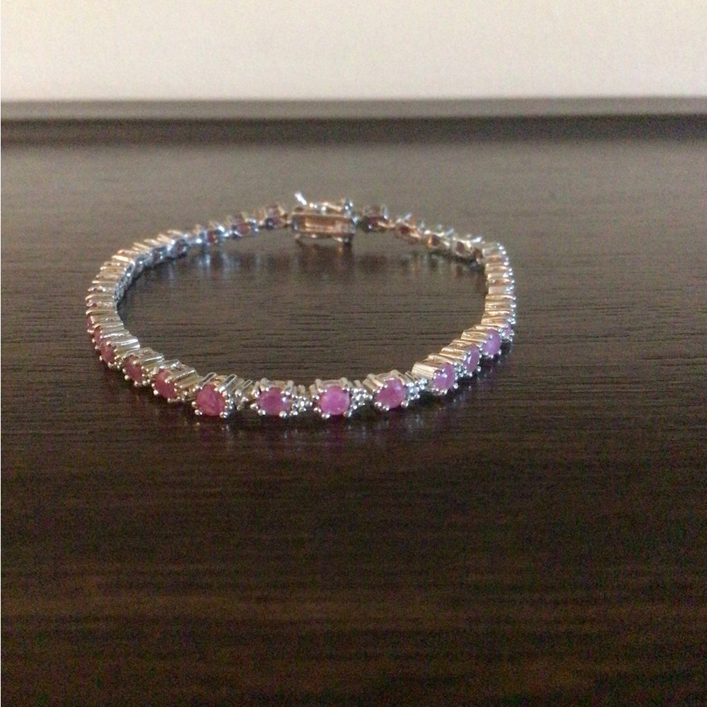 Broken Sterling Silver Ruby Tennis Bracelet